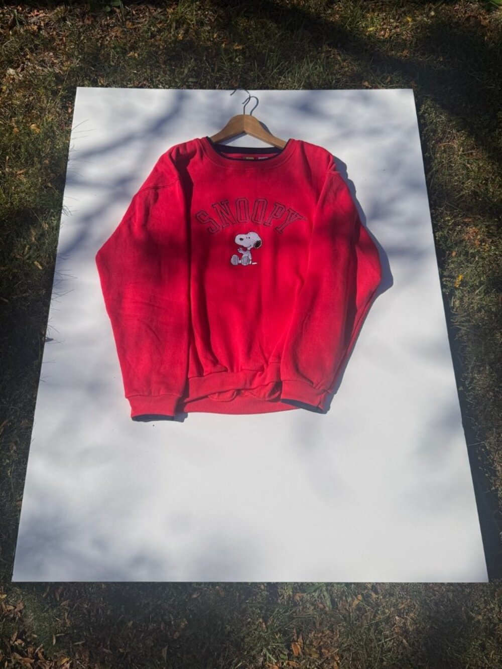 Peanuts Snoopy Red Contrast Crewneck Sweatshirt